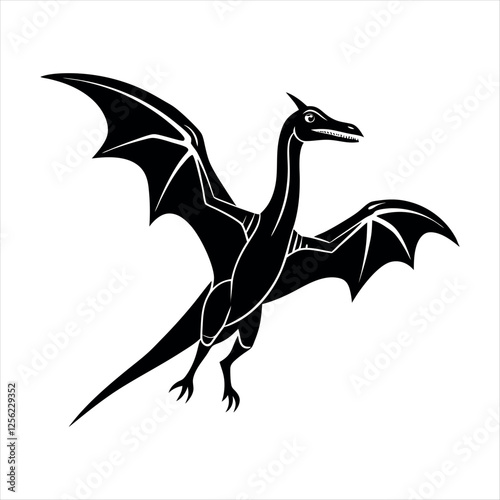 Pterodactyl Extinct Animals silhouette vector illustration of an eagle