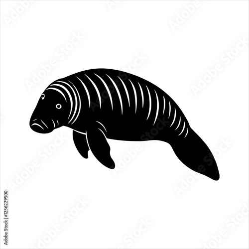 Steller’s Sea Cow Extinct Animal vector illustration of a fish