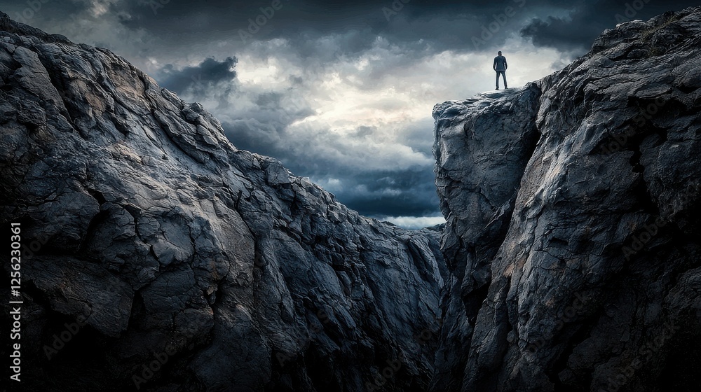 Fototapeta premium Majestic Mountain Landscape Under Dramatic Sky