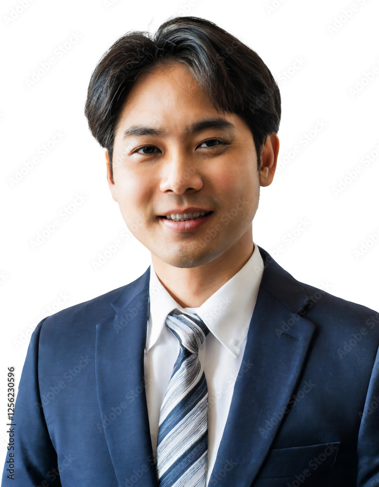 Portrait of only one Man. White Background. Portrait of only one Man. White Background.