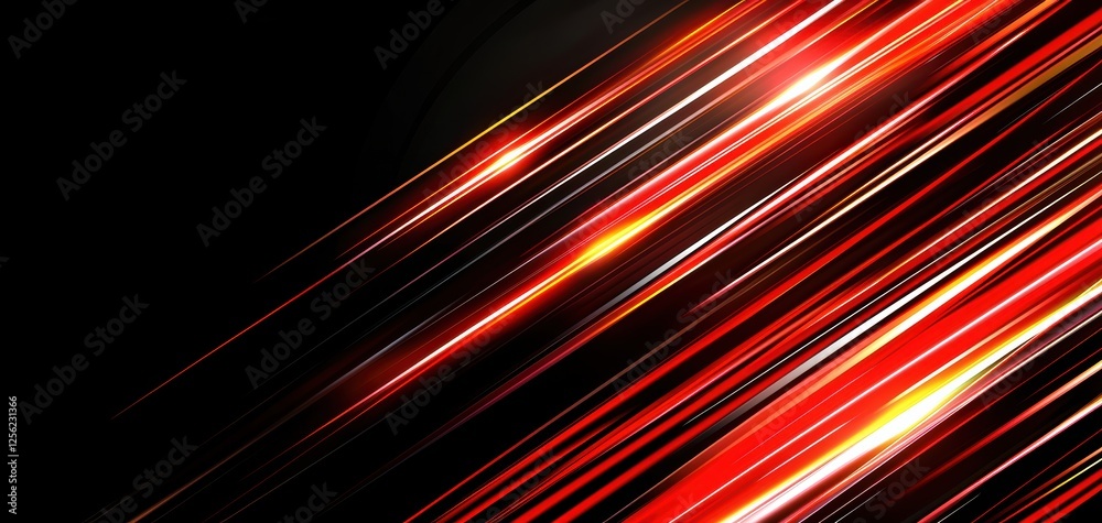 Dynamic red light streaks creating a futuristic motion effect, symbolizing speed, energy, and innovation on a sleek black background