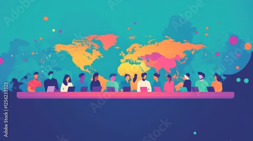 A person is seated in front of a large array of screens displaying numerous video feeds, likely participating in a virtual conference or monitoring multiple live streams. The setup suggests a high-tec