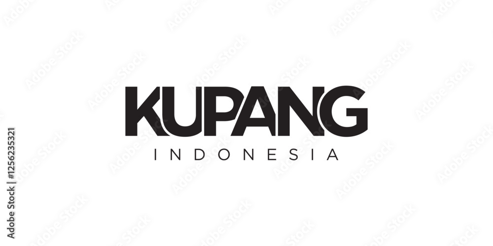Kupang in the Indonesia emblem. The design features a geometric style, vector illustration with bold typography in a modern font. The graphic slogan lettering. Kupang in the Indonesia emblem. The design features a geometric style, vector illustration with bold typography in a modern font. The graphic slogan lettering.