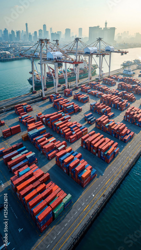 Aerial View of Yantian Port: Global Trade Hub in Shenzhen, China - Perfect for Logistics and Commerce Marketing