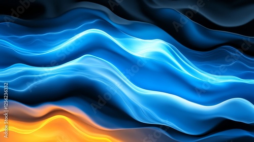 Abstract Blue and Orange Wave Background - Dynamic abstract featuring flowing blue and orange waves, perfect for technology, energy, or design projects