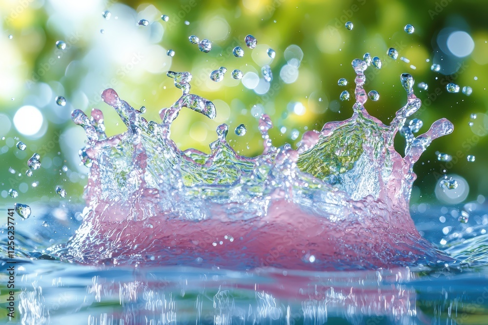 Dynamic neon splash of liquid in nature high fidelity photography vibrant environment close-up view Dynamic neon splash of liquid in nature high fidelity photography vibrant environment close-up view