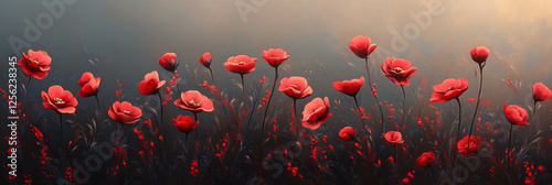 Vibrant tiny red blooms creating a lively display in a serene landscape