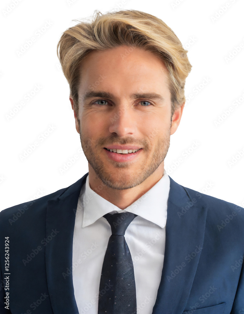 Portrait of only one Man. White Background. Portrait of only one Man. White Background.