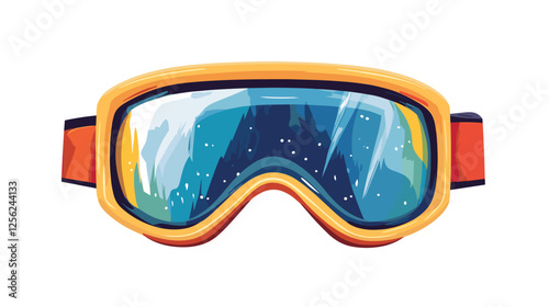 Ski or snowboarding goggles isolated on a white background. Winter sport accessorie icon. skiing mask or glasses vector illustration