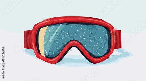 Ski or snowboarding goggles isolated on a white background. Winter sport accessorie icon. skiing mask or glasses vector illustration