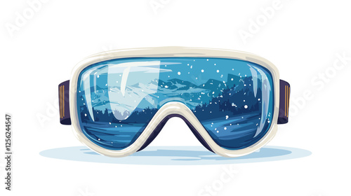 Ski or snowboarding goggles isolated on a white background. Winter sport accessorie icon. skiing mask or glasses vector illustration