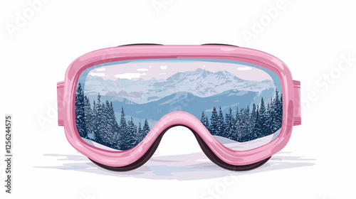 Ski or snowboarding goggles isolated on a white background. Winter sport accessorie icon. skiing mask or glasses vector illustration