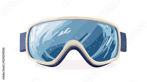 Ski or snowboarding goggles isolated on a white background. Winter sport accessorie icon. skiing mask or glasses vector illustration