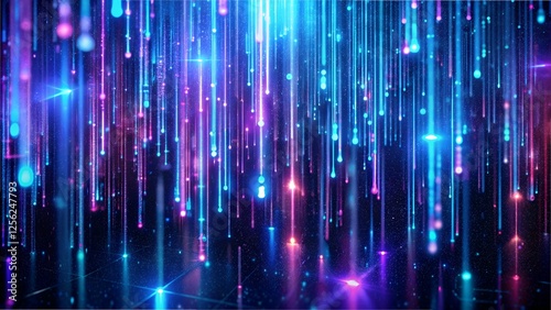 Cyberpunk Digital Rain Matrix Code Background photo