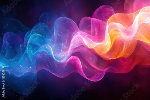 Abstract streaks of gradient light in a high fidelity setting digital art vibrant colors artistic interpretation
