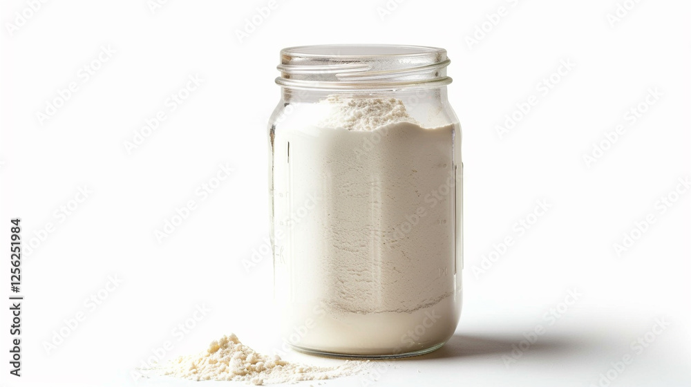 jar of powdered milk on an isolated white background, object focused, png, stock image, hd quality, natural look, jar of powdered milk on an isolated white background, object focused, png, stock image, hd quality, natural look,