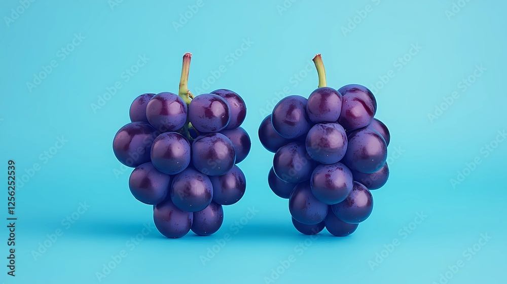 Fototapeta premium grape illustration for culinary creations, hand-painted style, soft colors, organic feel, ideal for cookbooks, blogs, and kitchen decor, artistic vibe