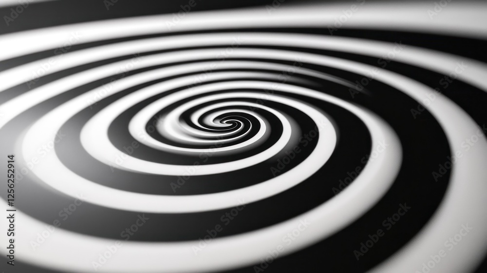 Black and white spiral pattern creating a hypnotic effect Black and white spiral pattern creating a hypnotic effect