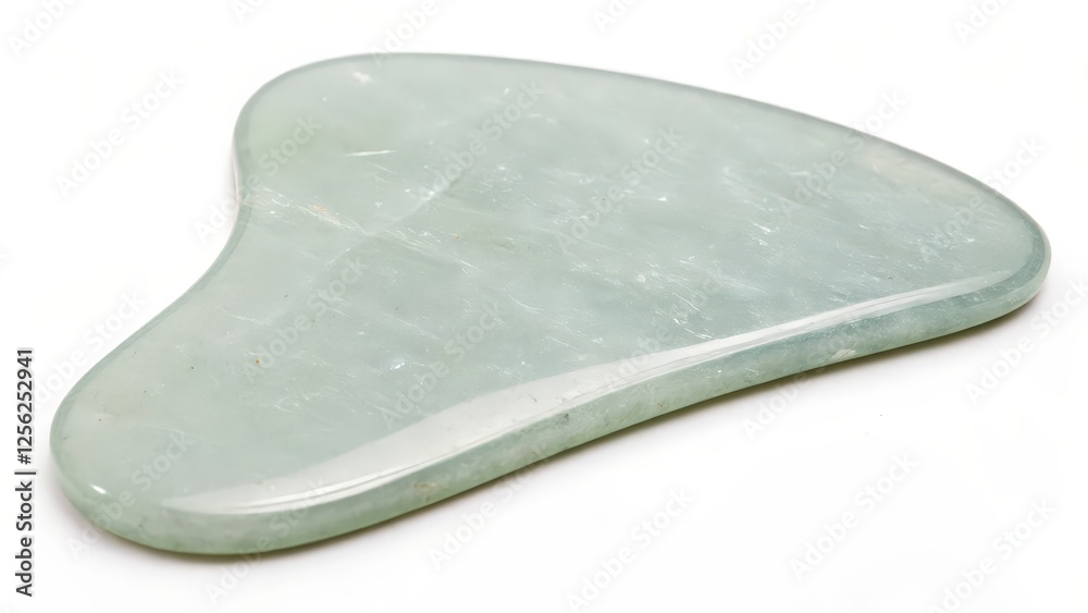 Fototapeta premium Gua Sha Stone, Green, White Background