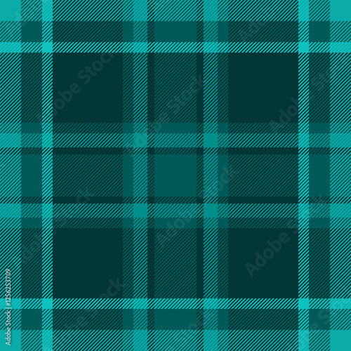 20s pattern textile fabric, thanksgiving texture seamless background. Drapery tartan check vector plaid in teal and dark colors.