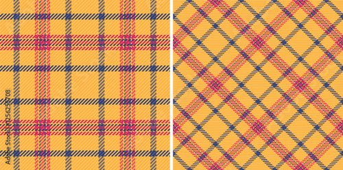 Check seamless vector of tartan fabric textile with a pattern plaid texture background. Set in gradient colors for modern duvet covers in bedroom.