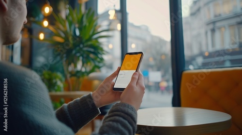 Designer testing the usability of a mobile app with real users in a modern cafe concept of customer centric product development relaxed setting