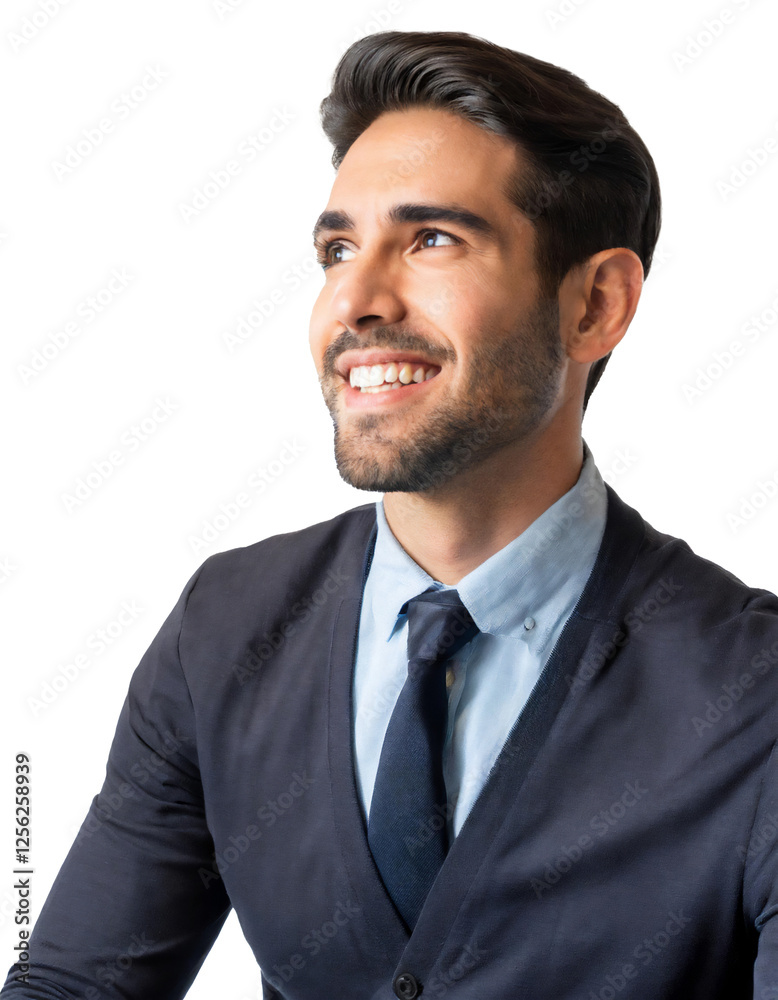 Portrait of only one Man. White Background. Portrait of only one Man. White Background.