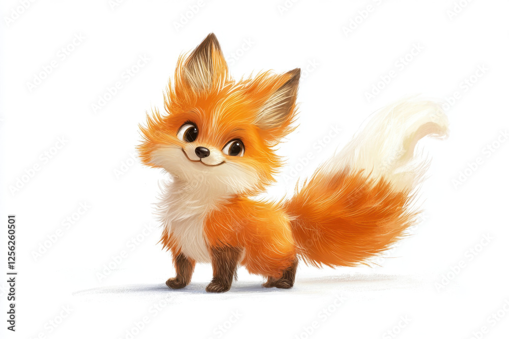 Obraz premium A fluffy baby fox with a playful expression Generative AI 