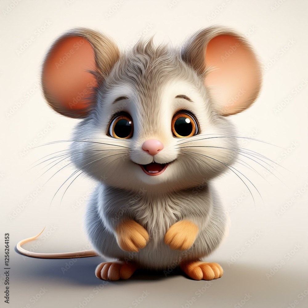 Obraz premium Kleine Maus, weißer Hintergrund