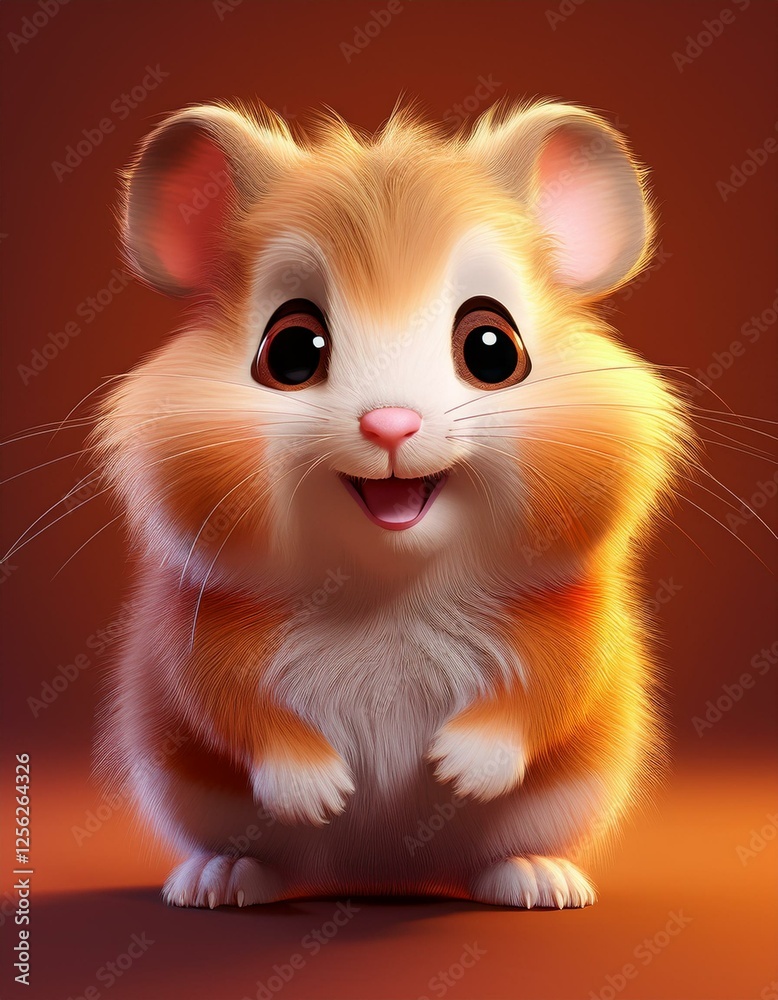 Niedlicher kleiner Hamster, bordeaux Hintergrund Niedlicher kleiner Hamster, bordeaux Hintergrund