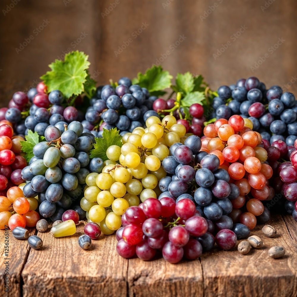 Grape Vine with a Bunch of Grapes – Lush Vineyard Scene Grape Vine with a Bunch of Grapes – Lush Vineyard Scene