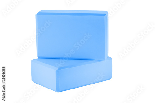 Wallpaper Mural Blue polypropylene yoga block isolated on white background. Sports and health products. Torontodigital.ca