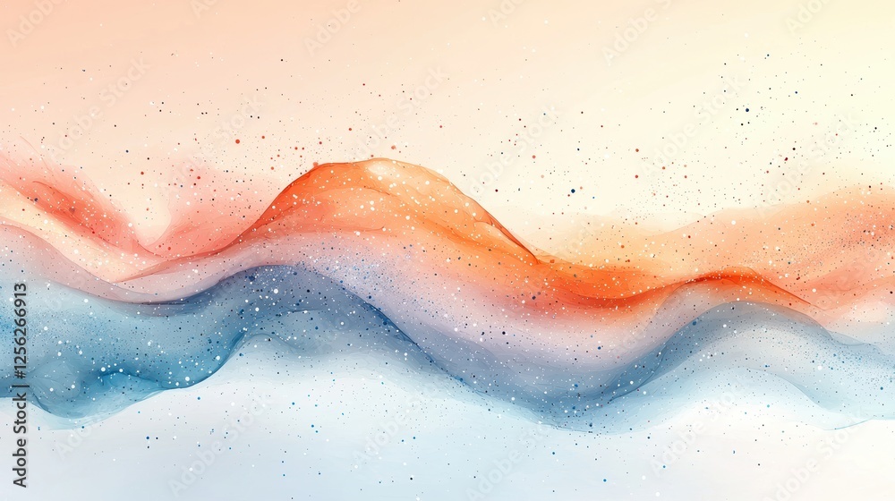 Fototapeta premium Abstract watercolor waves in soft colors, creating a serene and artistic feel.
