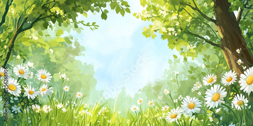 spring meadow with flowers