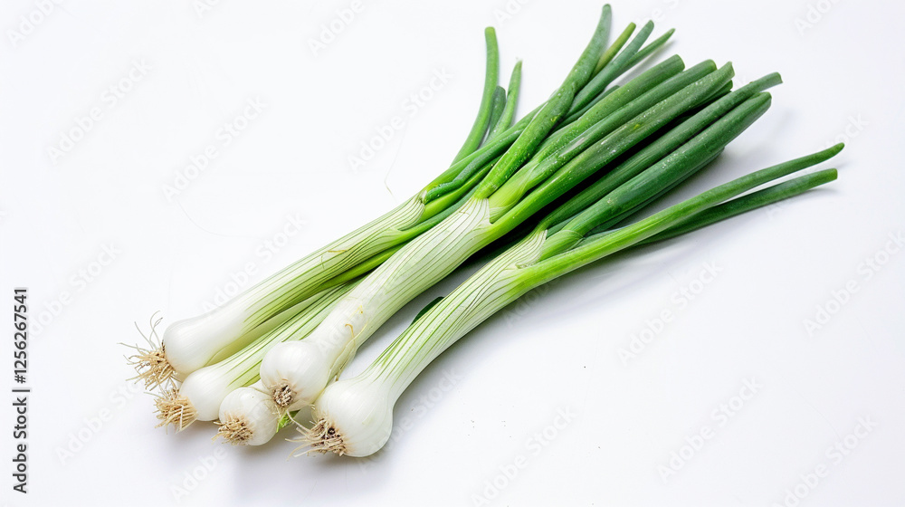 Scallion (Green Onion) on an isolated white background, object focused, png, stock image, hd quality, Scallion (Green Onion) on an isolated white background, object focused, png, stock image, hd quality,