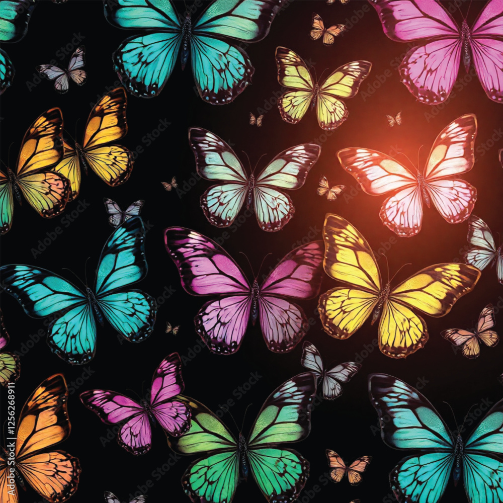 seamless background with butterflies seamless background with butterflies