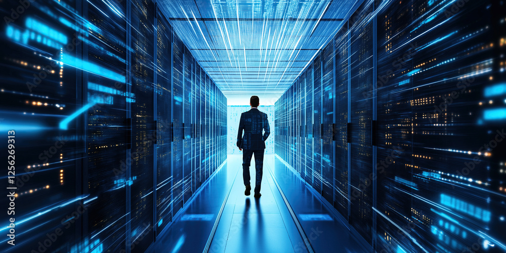 Obraz premium data center and administrator