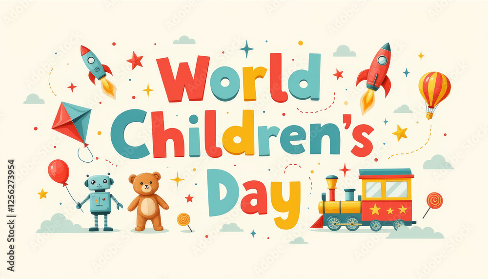 Fototapeta premium Colorful illustration for World Children's Day celebration