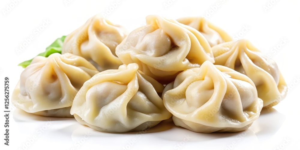 Steamed Dumplings on White Background Steamed Dumplings on White Background