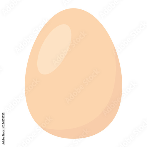 Egg isolated on white background.Brown chicken egg vector graphic element.