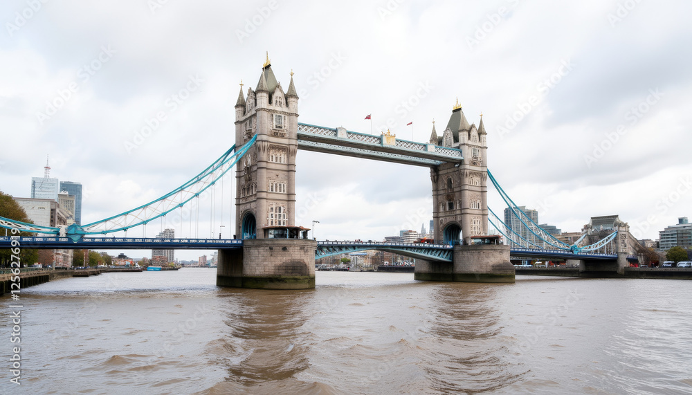Obraz premium Tower Bridge over River Thames on a cloudy day
