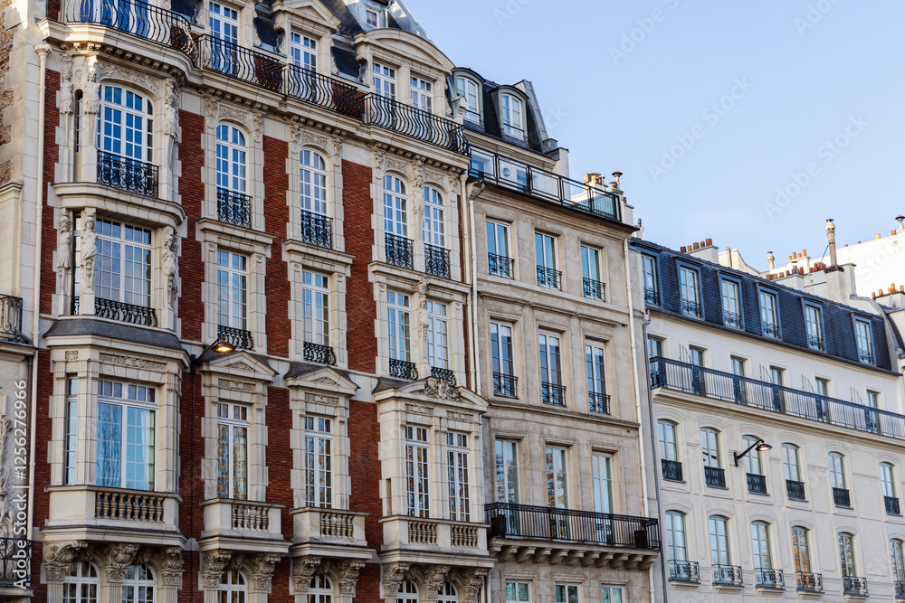 Old and expensive residential building in the city center of Paris, France Old and expensive residential building in the city center of Paris, France