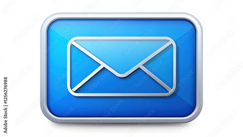 Blue Email Icon on White Background Blue Email Icon on White Background