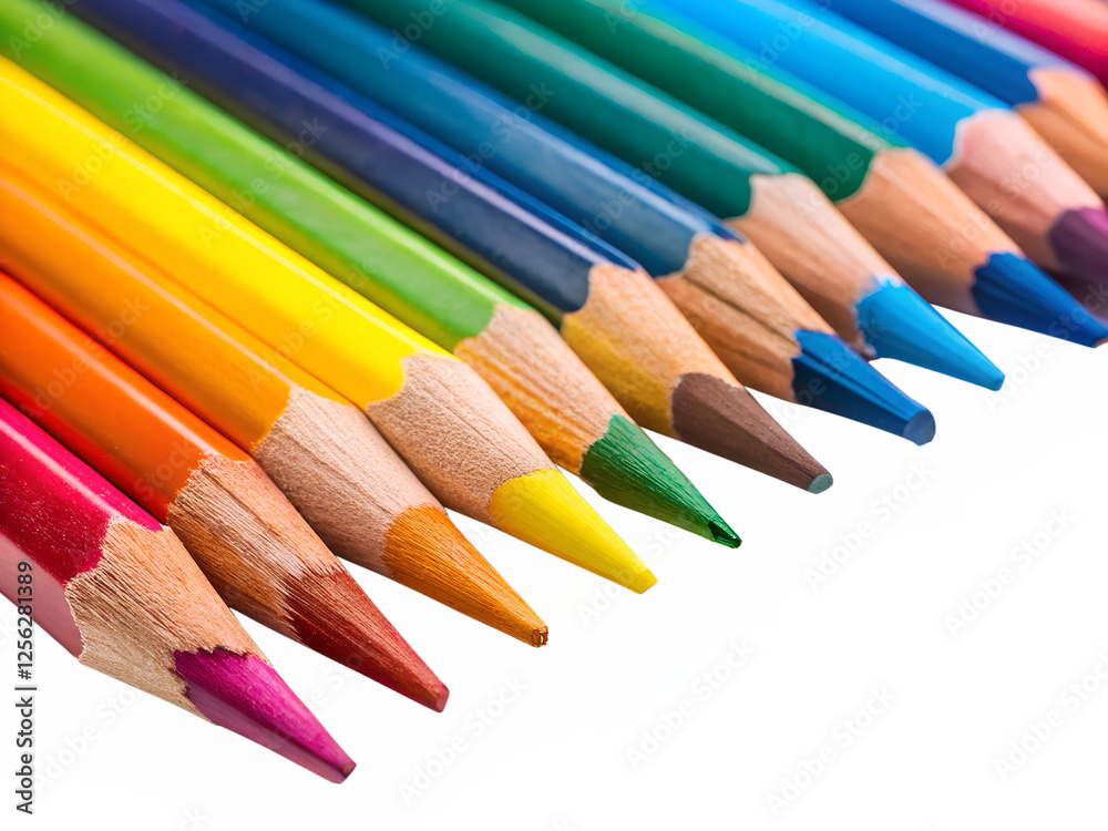 colored pencils isolated on white background colored pencils isolated on white background