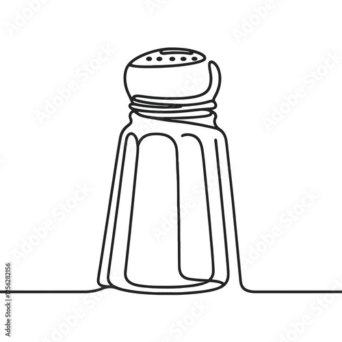Minimalist One Line Salt Shaker Illustration for Kitchen Decor