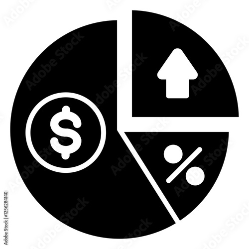 Profit Margin Glyph Icon