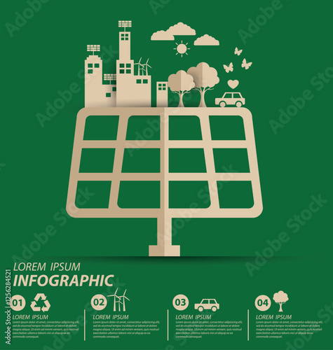 Energy saving concept. Save world vector illustration.