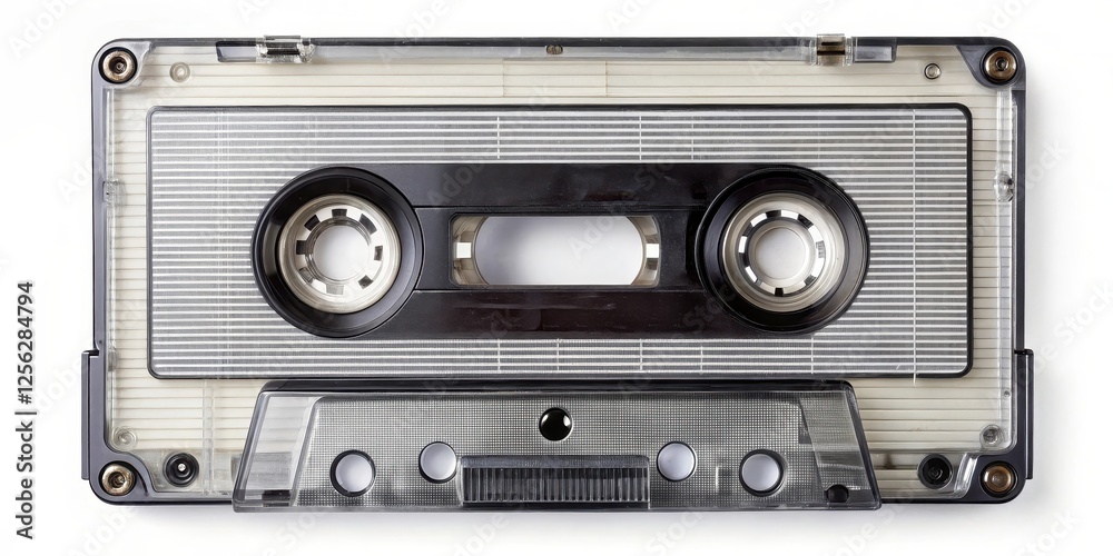 Naklejka premium Cassette Tape on White Background