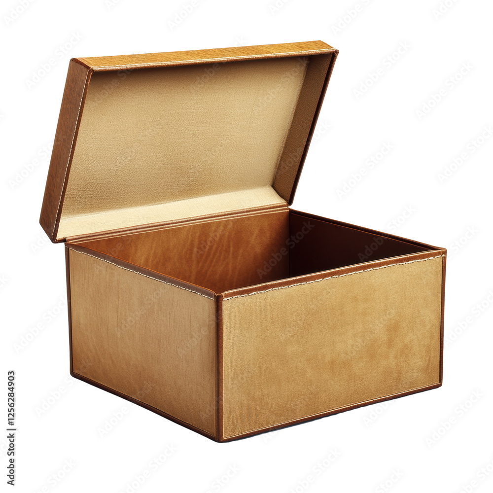 Elegant Open Storage Box for Your Treasures on white background Elegant Open Storage Box for Your Treasures on white background