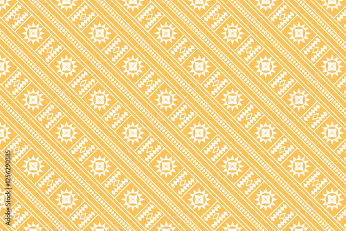 Mexican Textile Inspired Geometric Seamless Pattern Vector Illustration